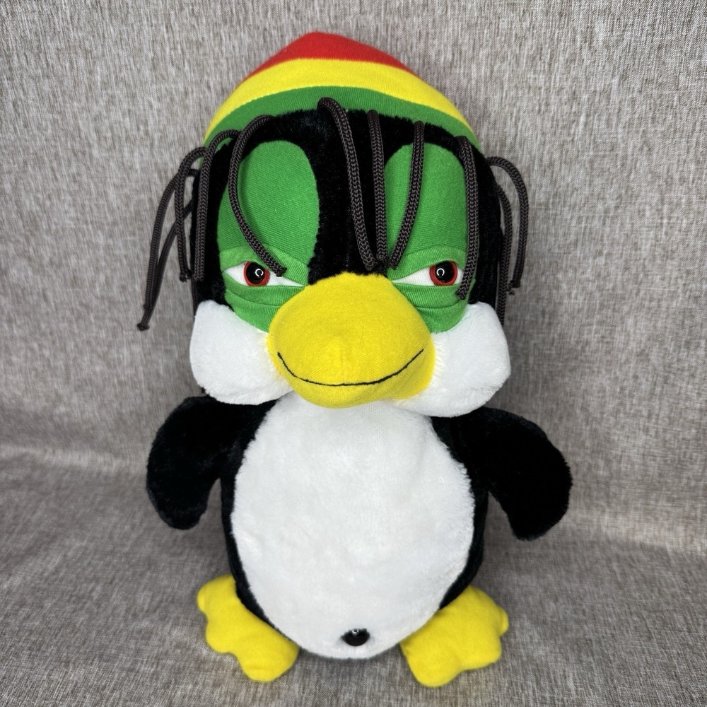 Classic Toy Company Jamaican Rasta Reggae Penguin Plush Stuffed Animal 13" Tall